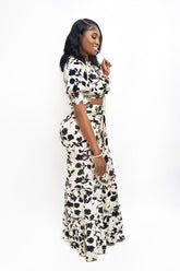 Black and Beige Floral Set